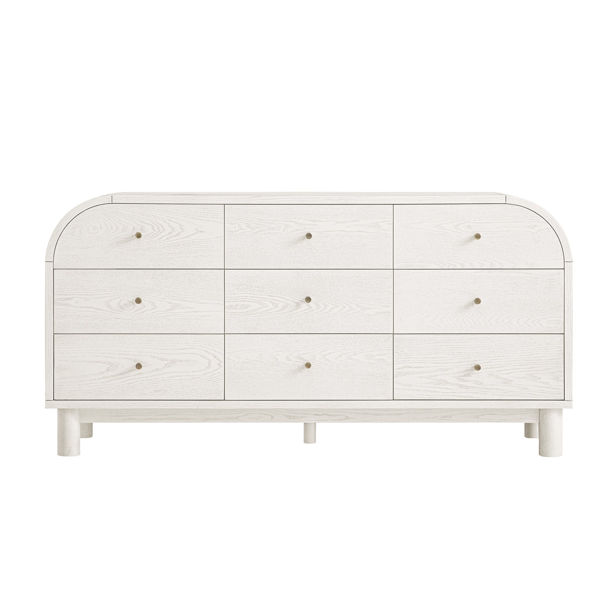 Maude 9 Drawer Dresser, Washed White Ash