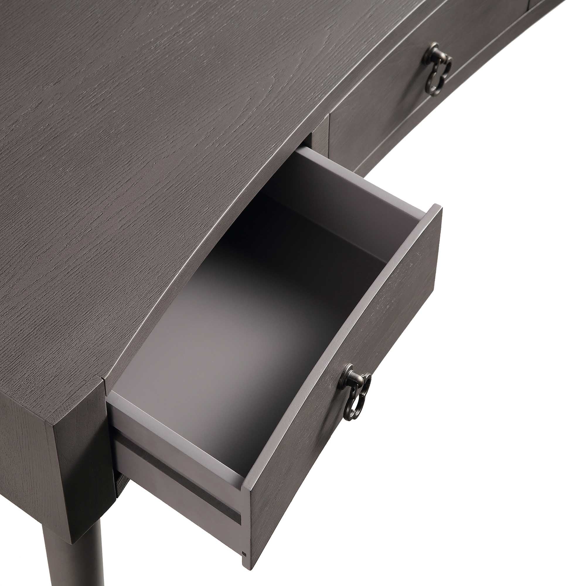 Thalia Concave Vanity Table, Silver Oak