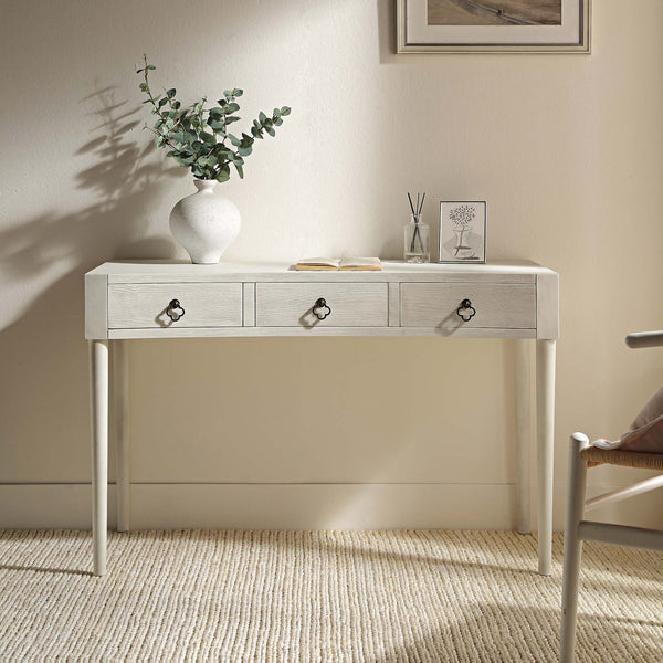 Thalia Concave Vanity Table, Washed White