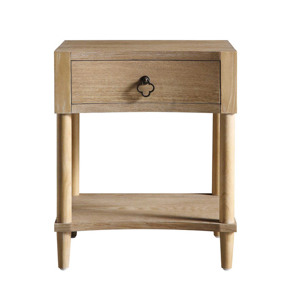 Thalia Concave 1 Drawer Nightstand, Natural