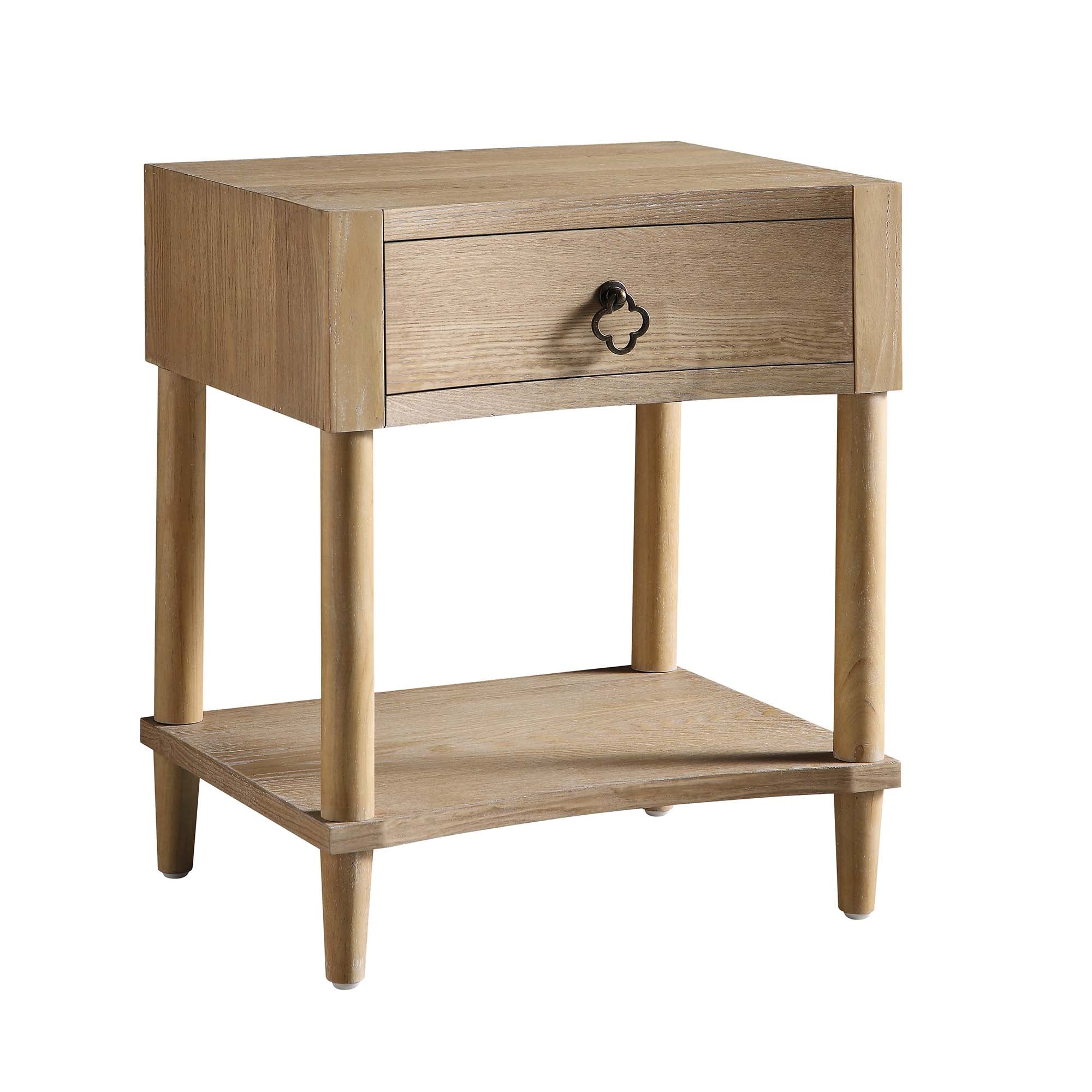 Thalia Concave 1 Drawer Nightstand, Natural