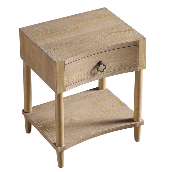 Thalia Concave 1 Drawer Nightstand, Natural