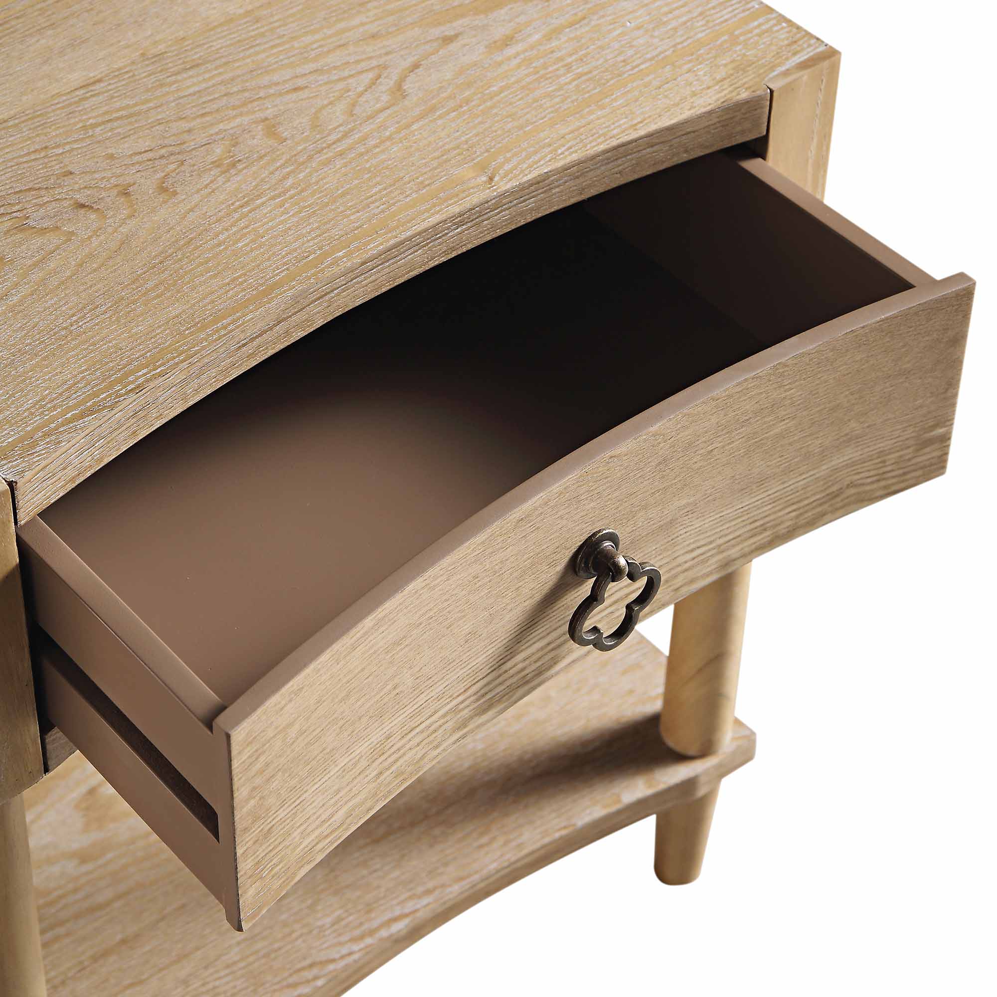 Thalia Concave 1 Drawer Nightstand, Natural