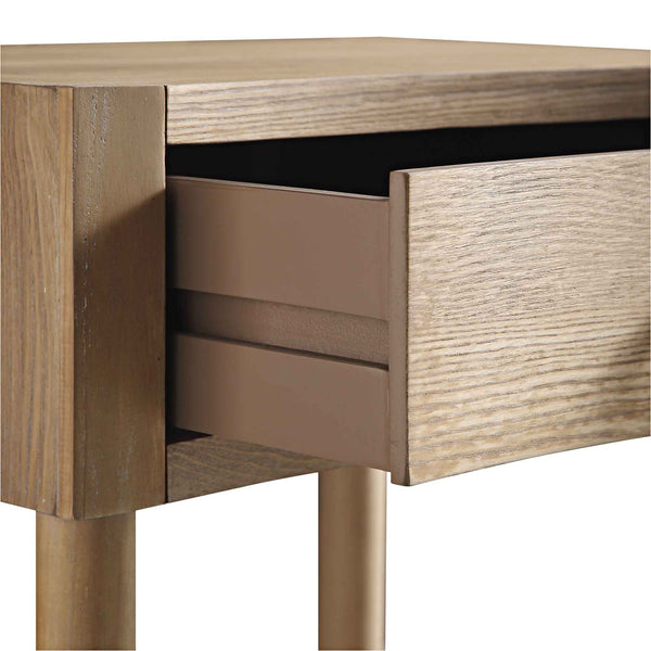 Thalia Concave 1 Drawer Nightstand, Natural