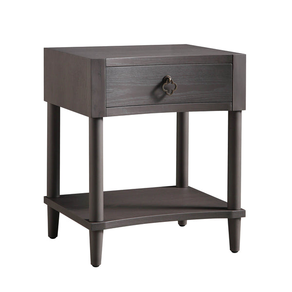 Thalia Concave 1 Drawer Nightstand, Silver Oak