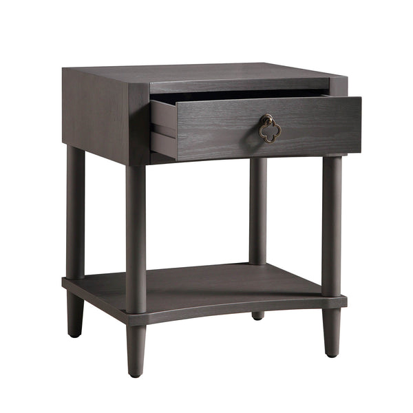 Thalia Concave 1 Drawer Nightstand, Silver Oak