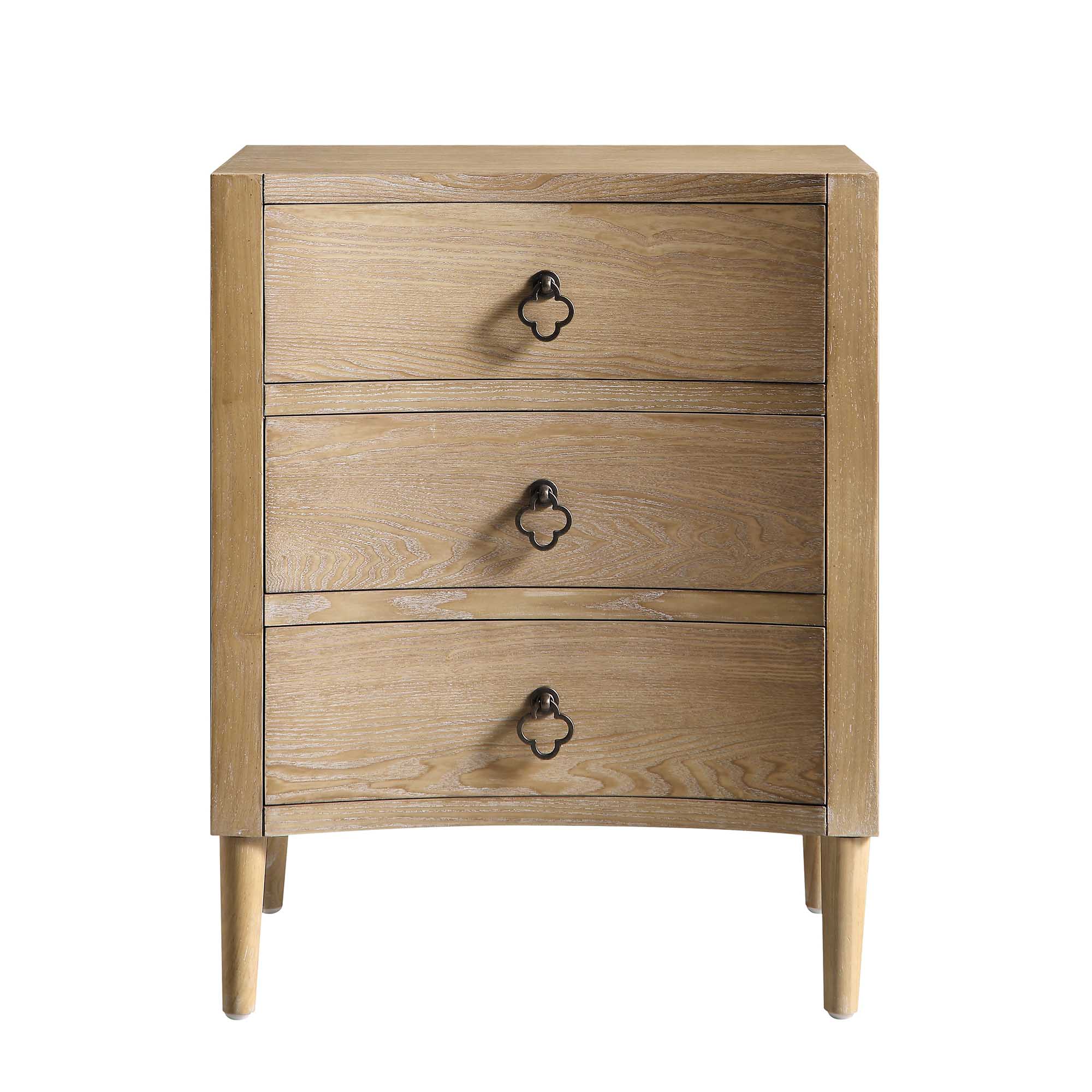 Thalia Concave 3 Drawer Nightstand, Natural