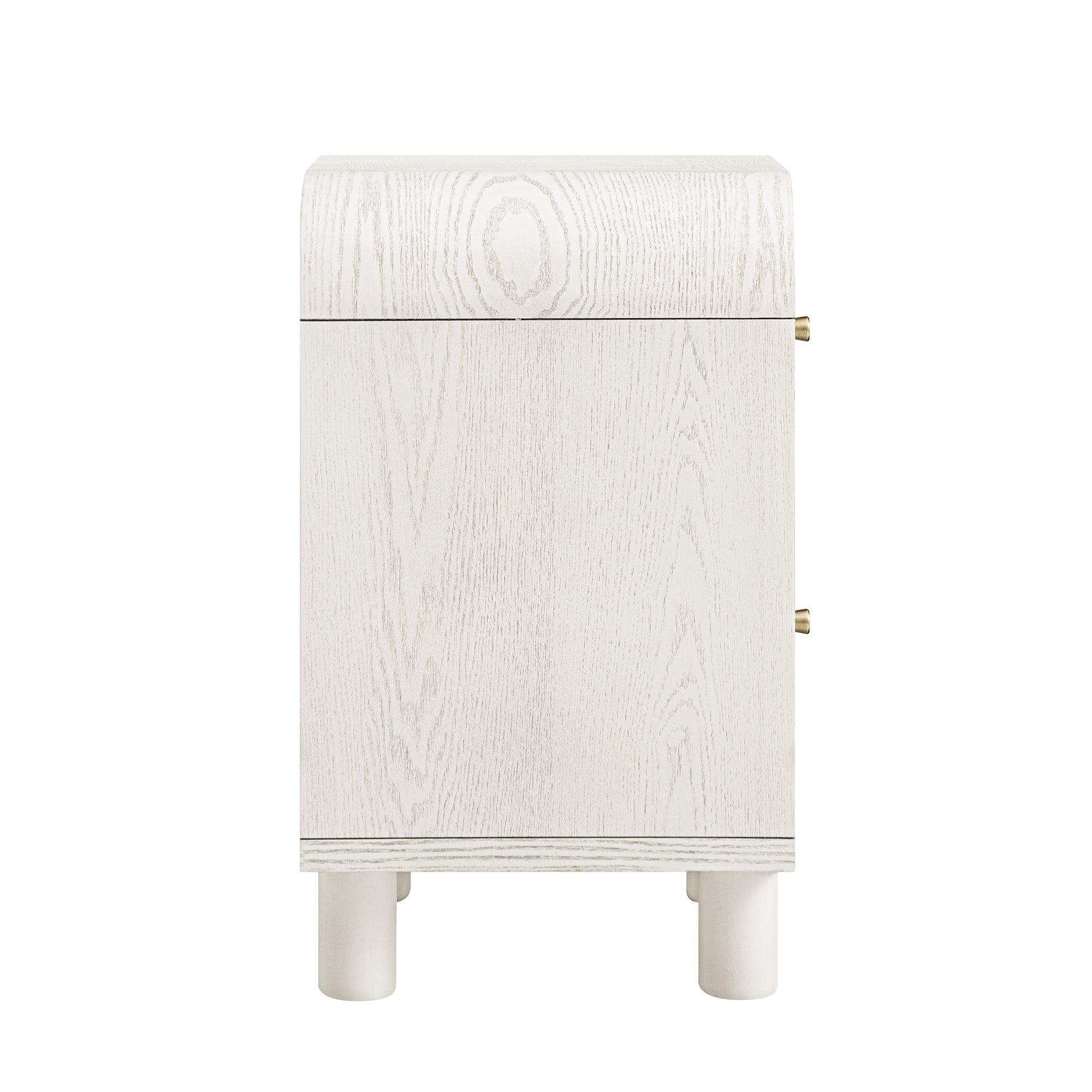 Maude 2 Drawer Nightstand, Washed White Ash