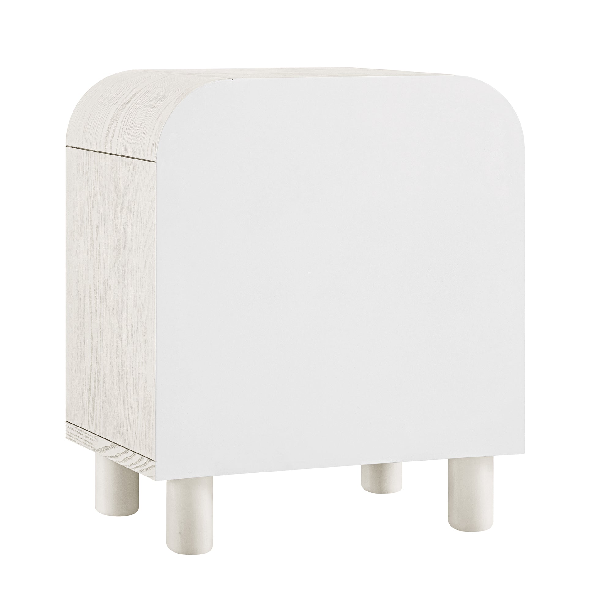 Maude 2 Drawer Nightstand, Washed White Ash