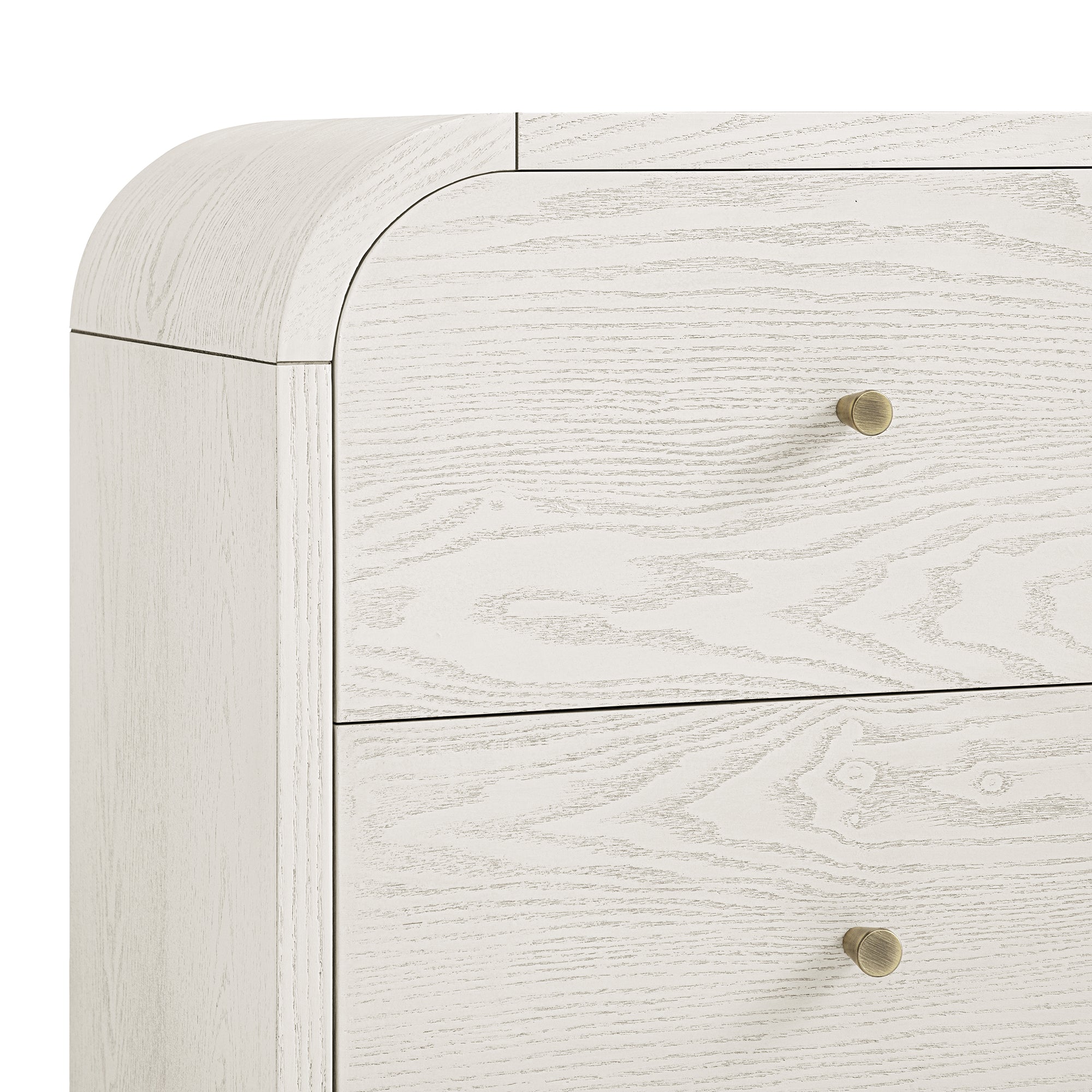 Maude 2 Drawer Nightstand, Washed White Ash