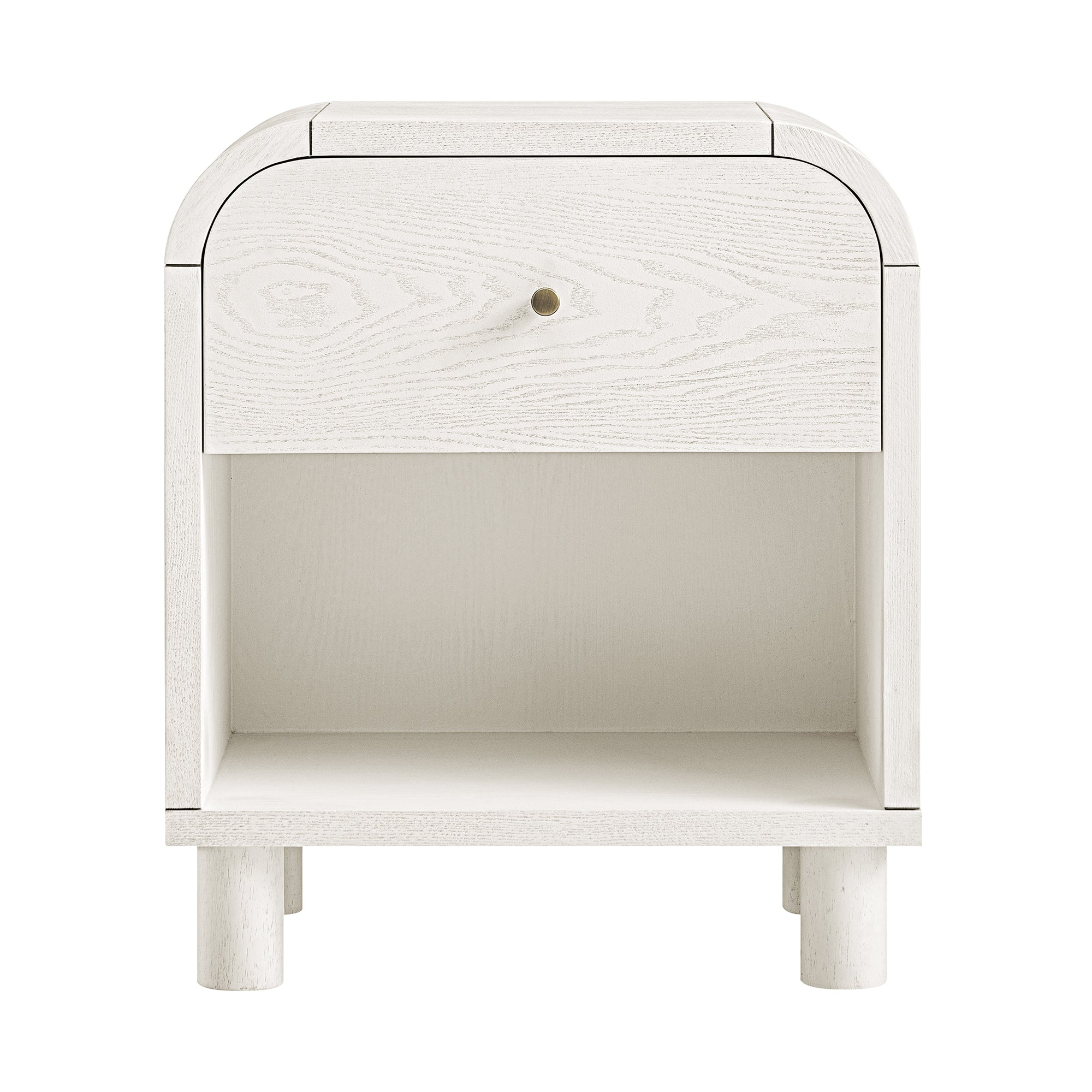 Maude 1 Drawer Nightstand, Washed White Ash