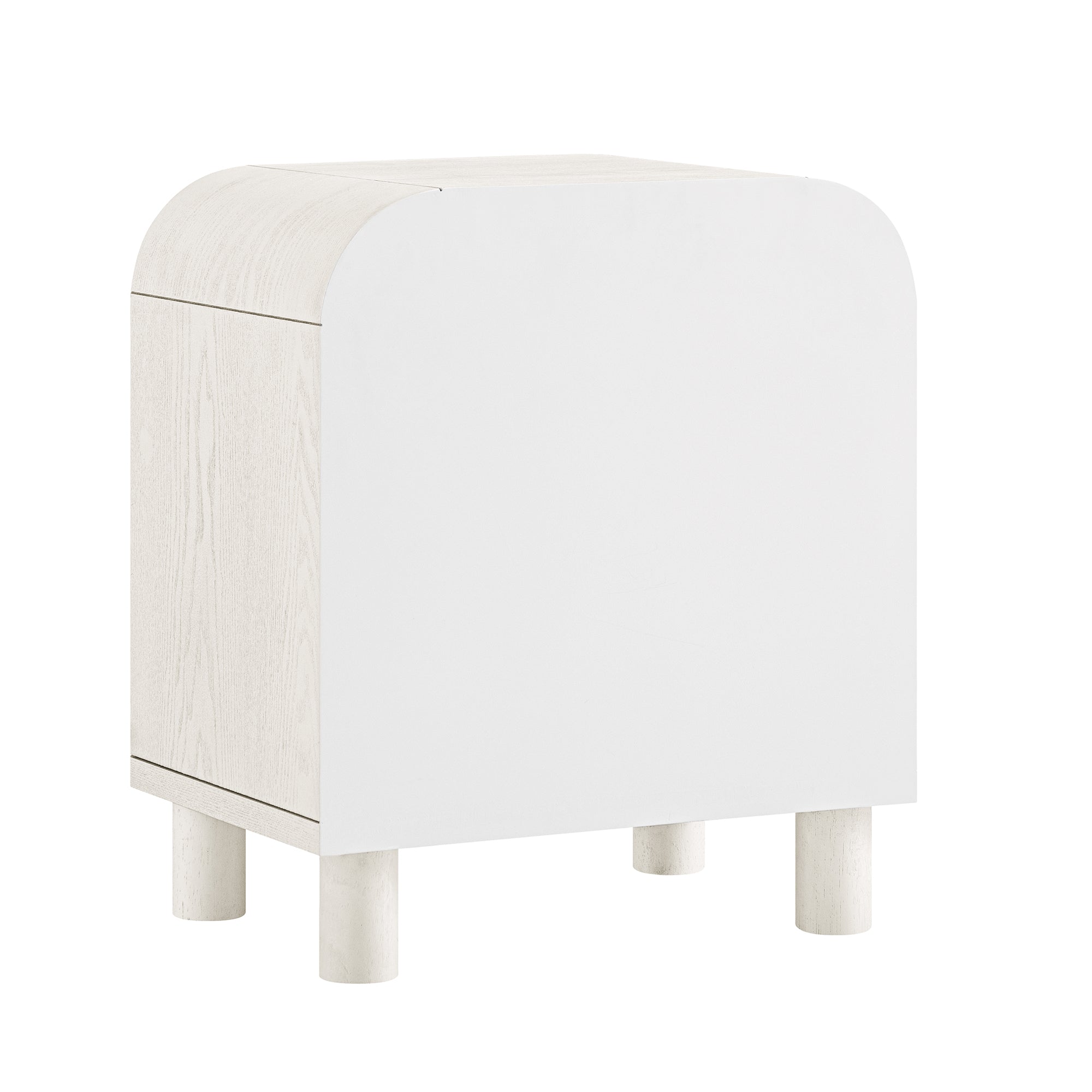 Maude 1 Drawer Nightstand, Washed White Ash