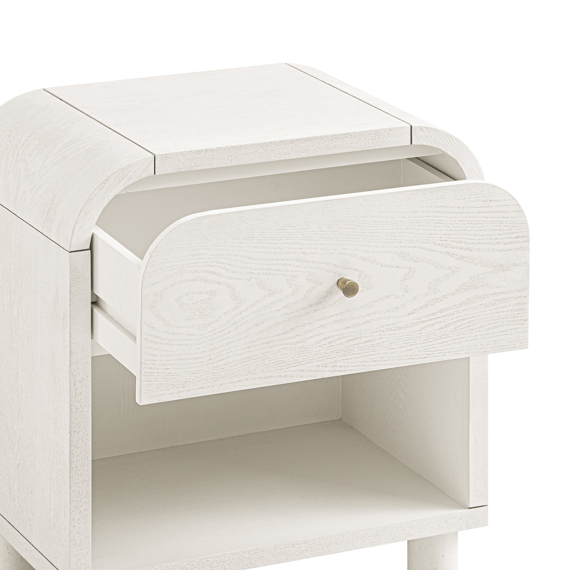 Maude 1 Drawer Nightstand, Washed White Ash