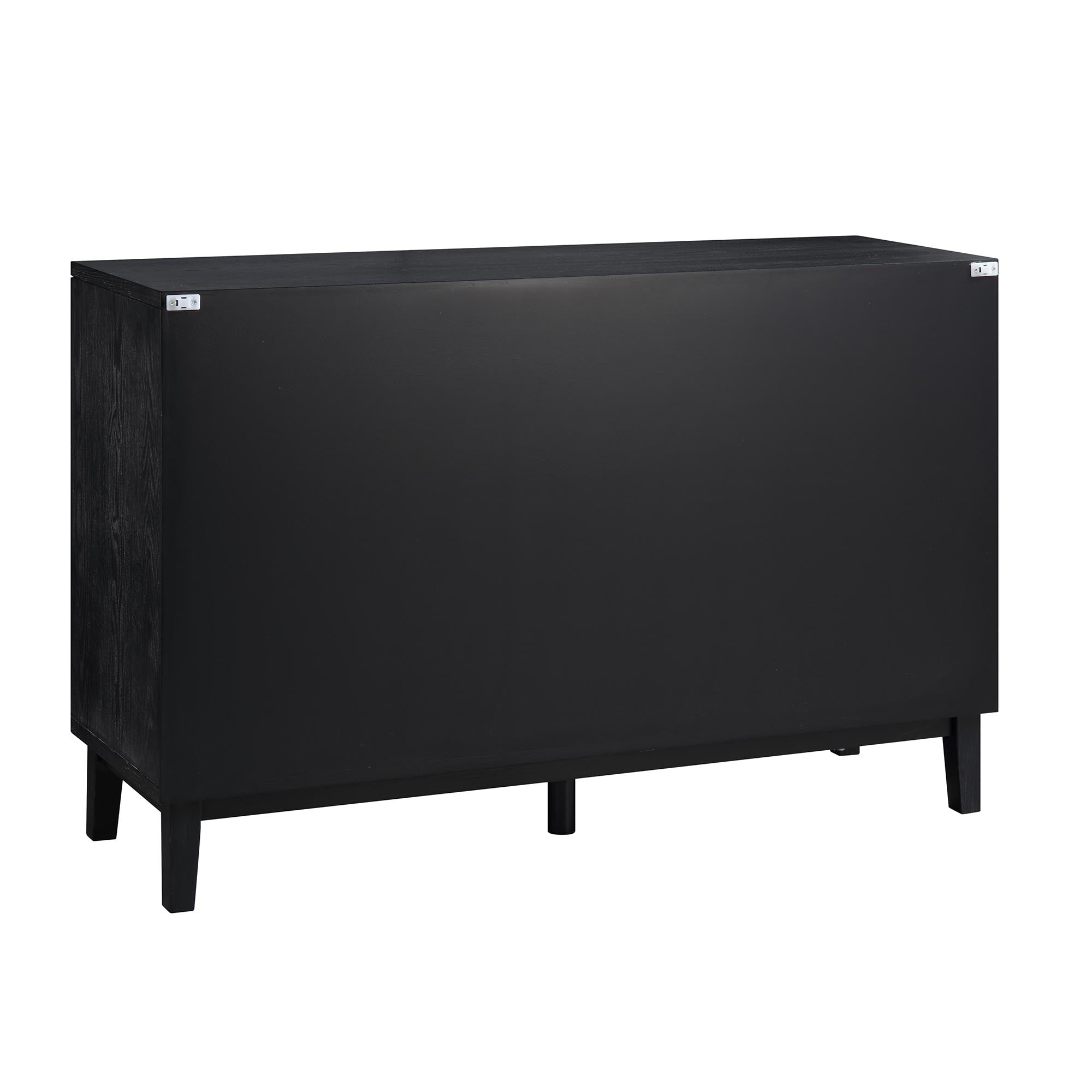 Bianca Chip Carved 2-Door 3-Drawer Sideboard, Antique Bronze & Black