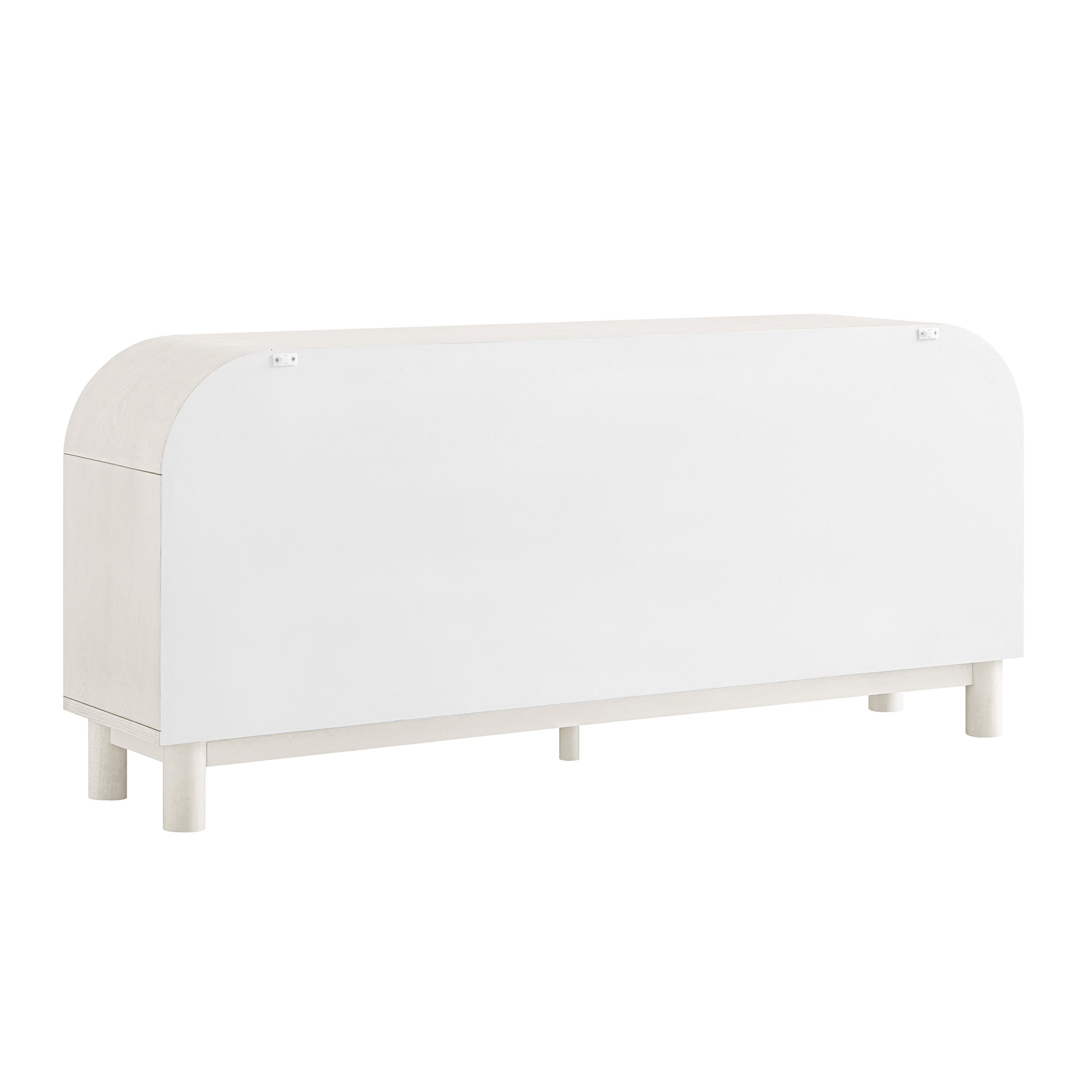 Maude Wide 3-Drawer Sideboard, Washed White Ash with Raffia