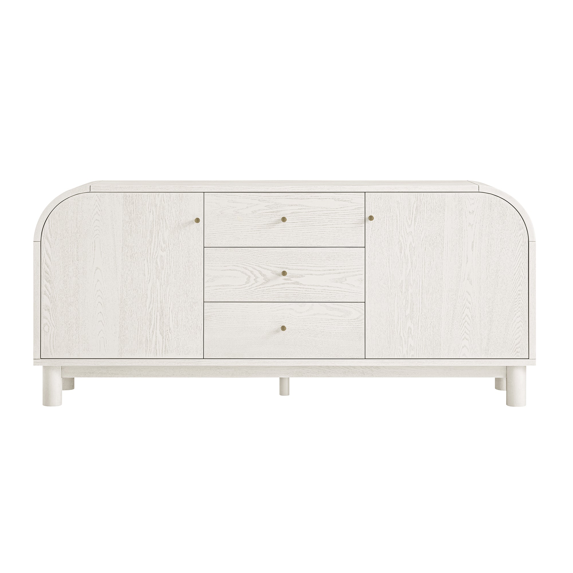 Maude Wide 3-Drawer Sideboard, Washed White Ash