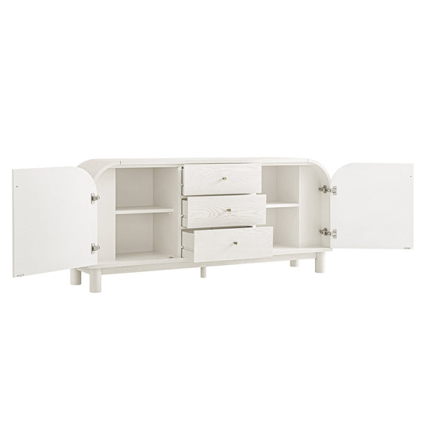 Maude Wide 3-Drawer Sideboard, Washed White Ash