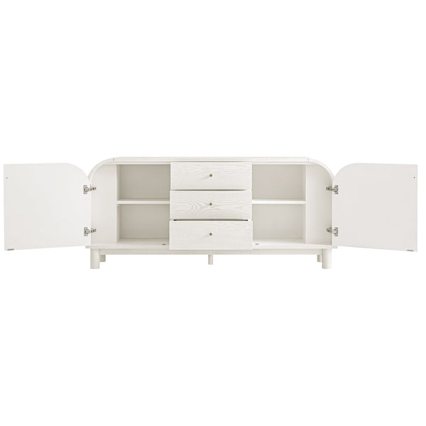 Maude Wide 3-Drawer Sideboard, Washed White Ash