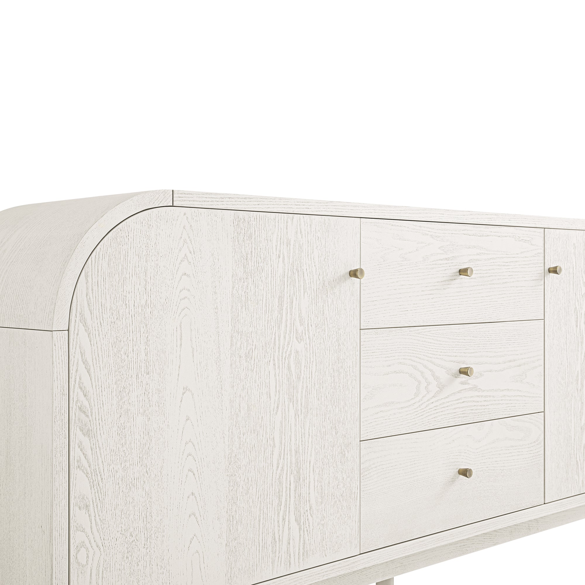 Maude Wide 3-Drawer Sideboard, Washed White Ash