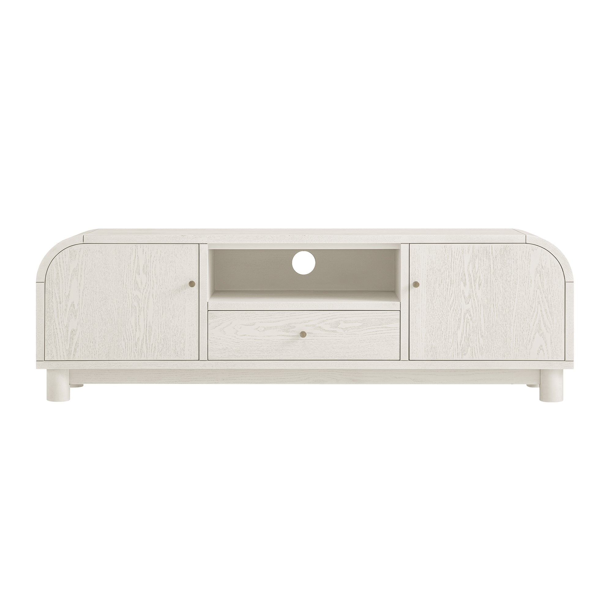 Maude TV Unit, Washed White Ash