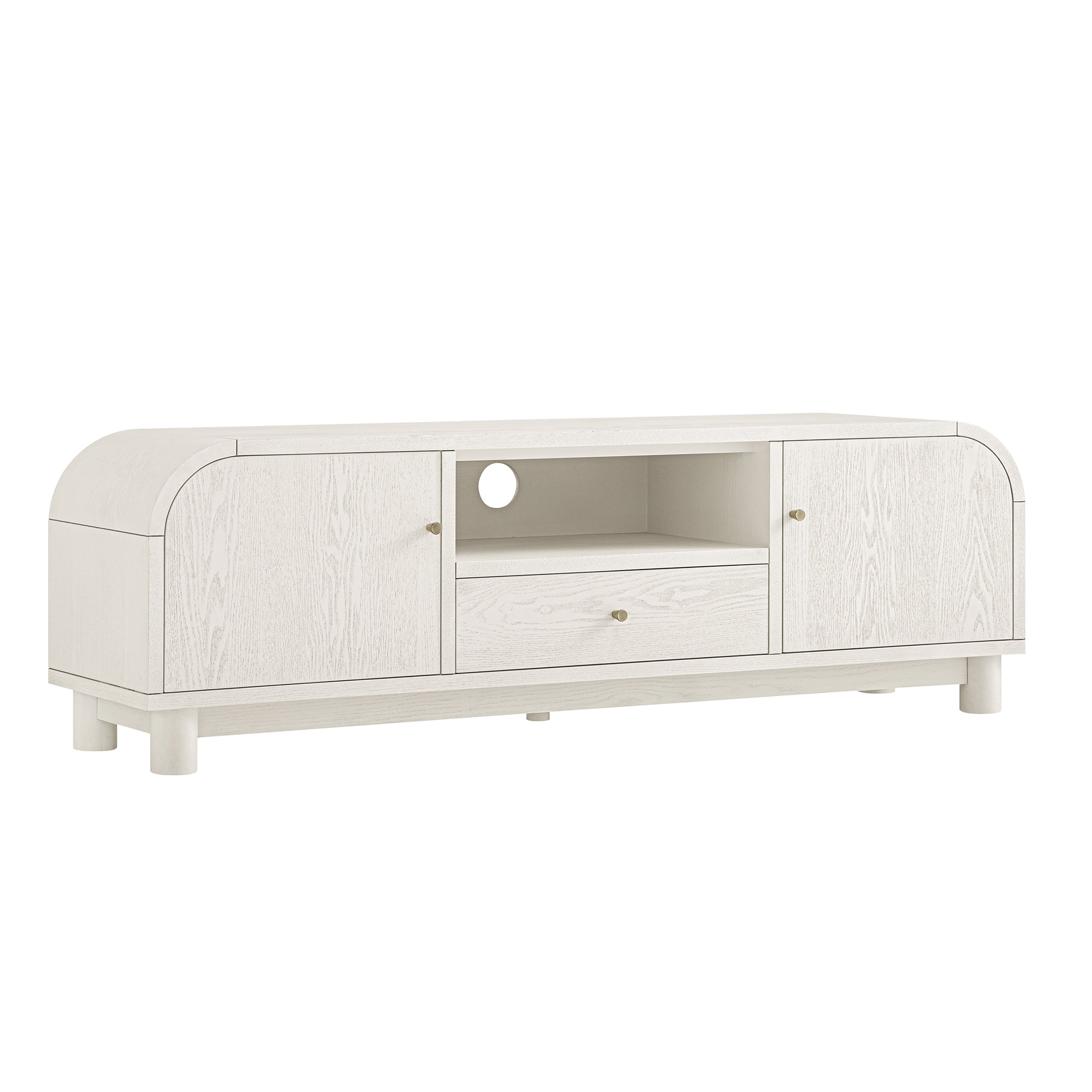 Maude TV Unit, Washed White Ash