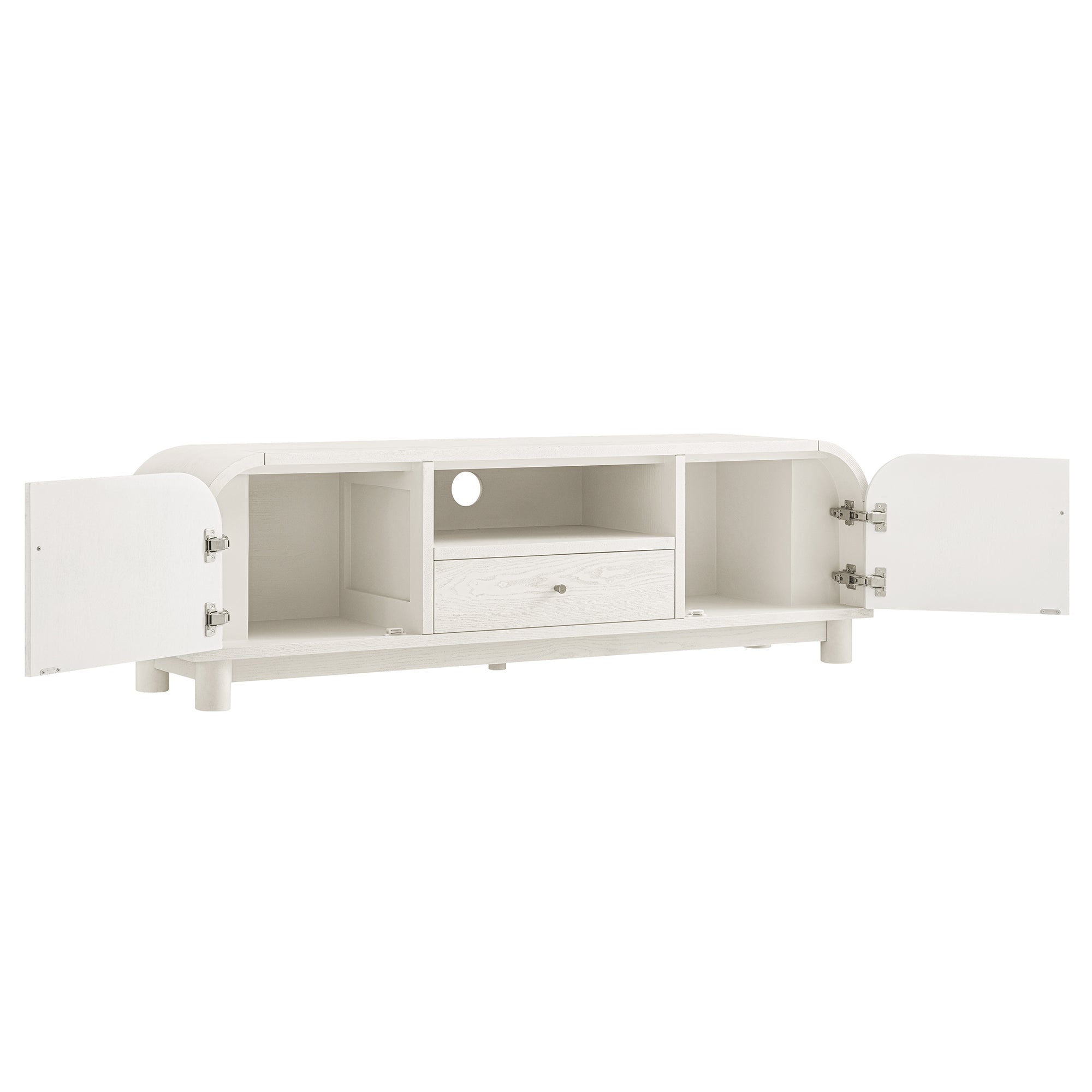 Maude TV Unit, Washed White Ash