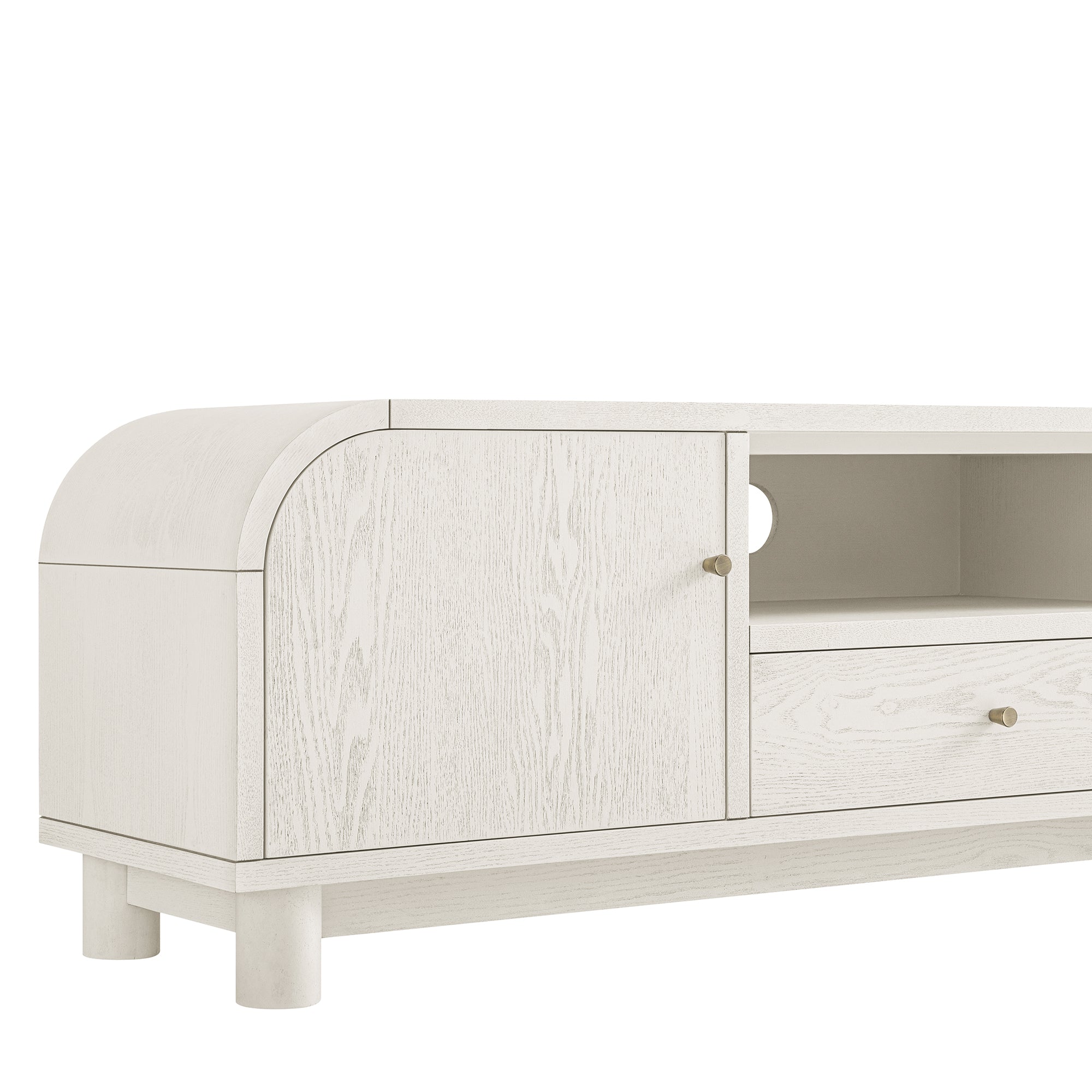 Maude TV Unit, Washed White Ash