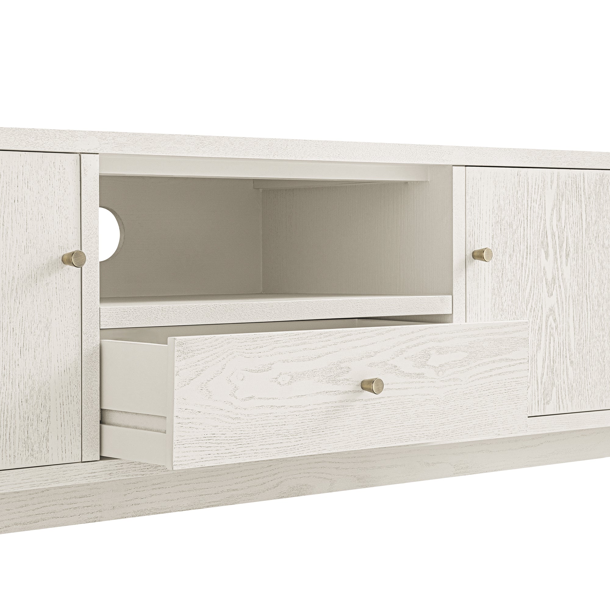 Maude TV Unit, Washed White Ash