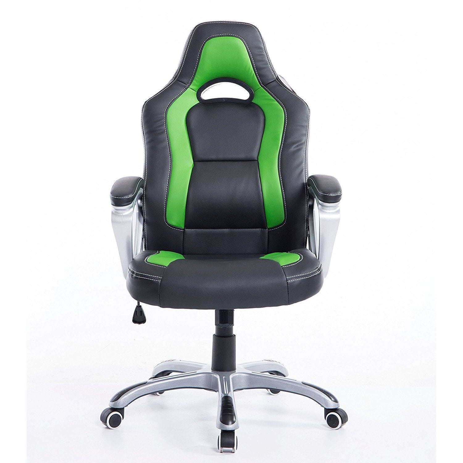 Racing Sport Swivel Office Chair in Black & Green