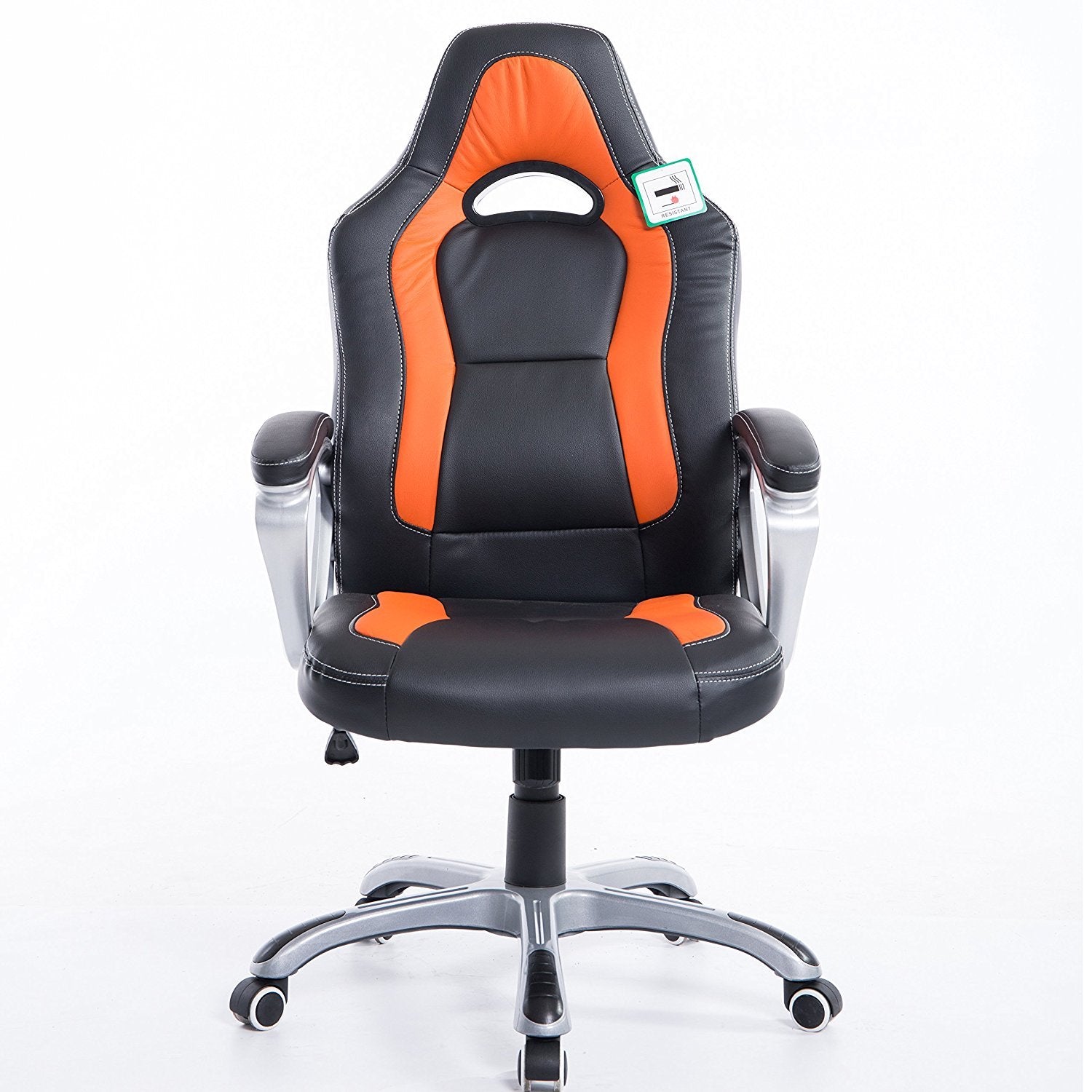 Racing Sport Swivel Office Chair in Black & Orange