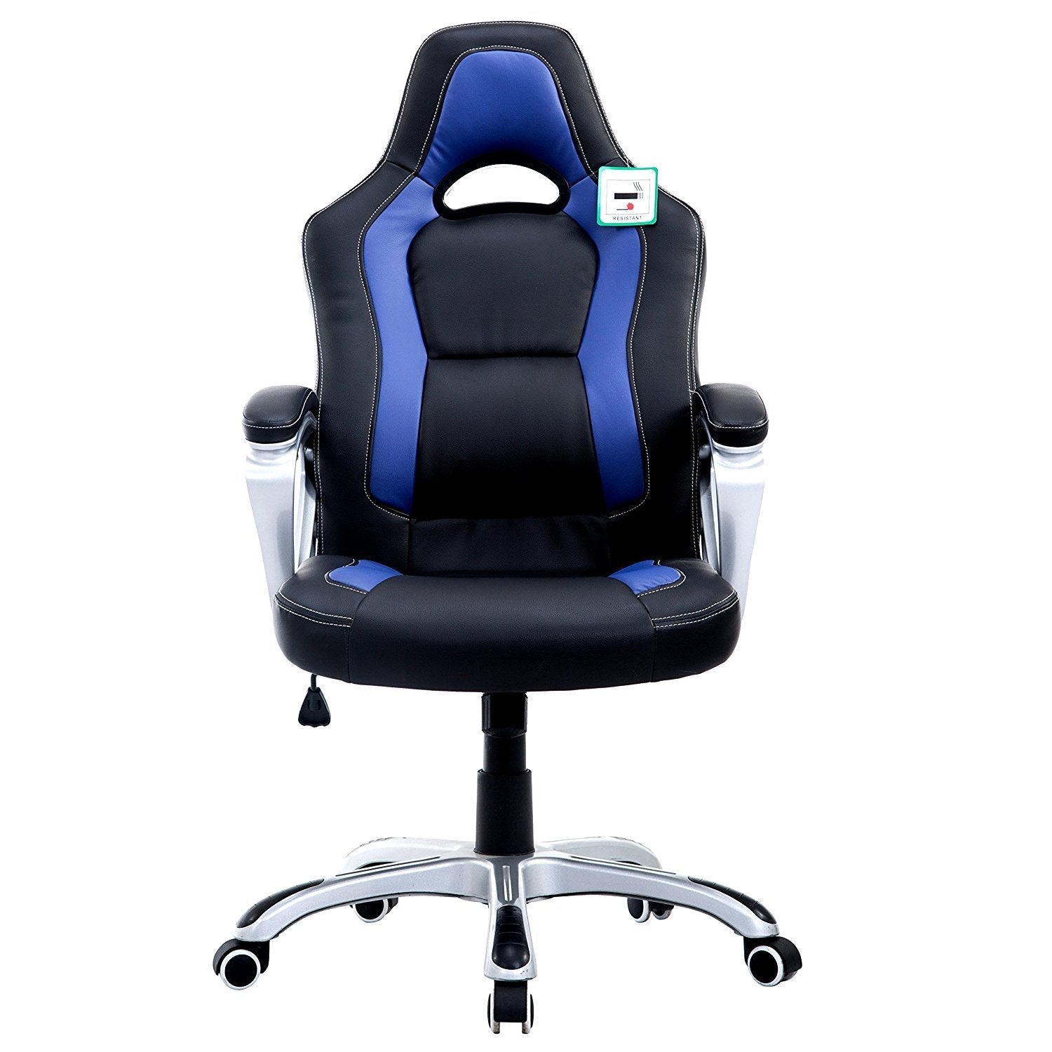 Racing Sport Swivel Office Chair in Black & Blue