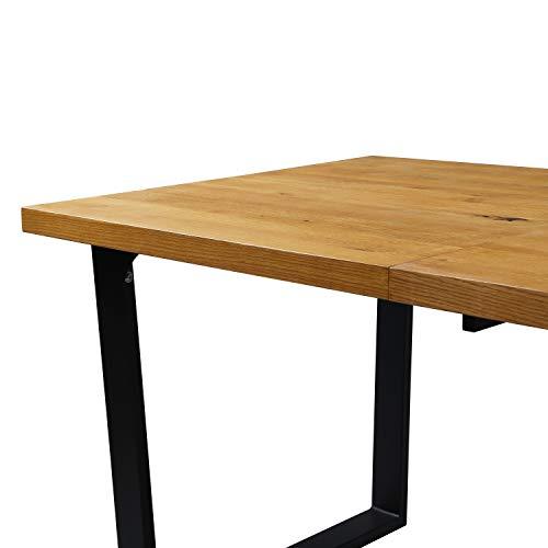 BERN 6-8 Seater Oak Extending Dining Table with Metal Legs