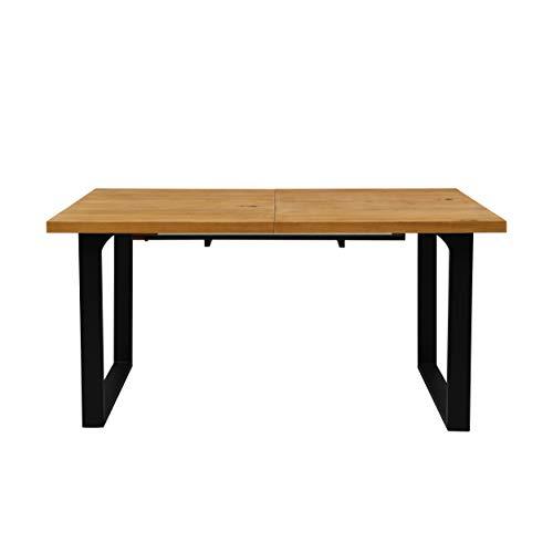 BERN 6-8 Seater Oak Extending Dining Table with Metal Legs