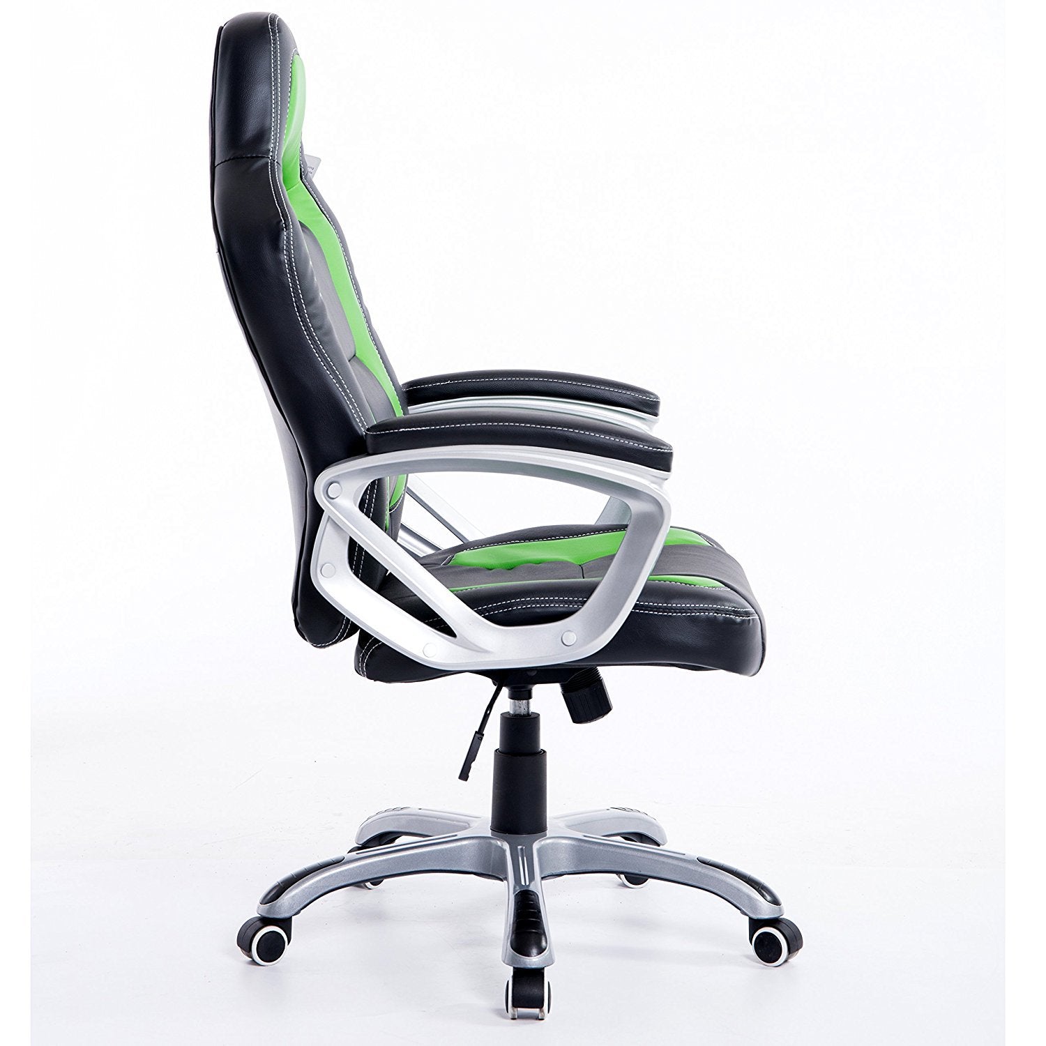 Racing Sport Swivel Office Chair in Black & Green