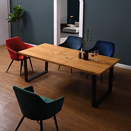 BERN 6-8 Seater Oak Extending Dining Table with Metal Legs