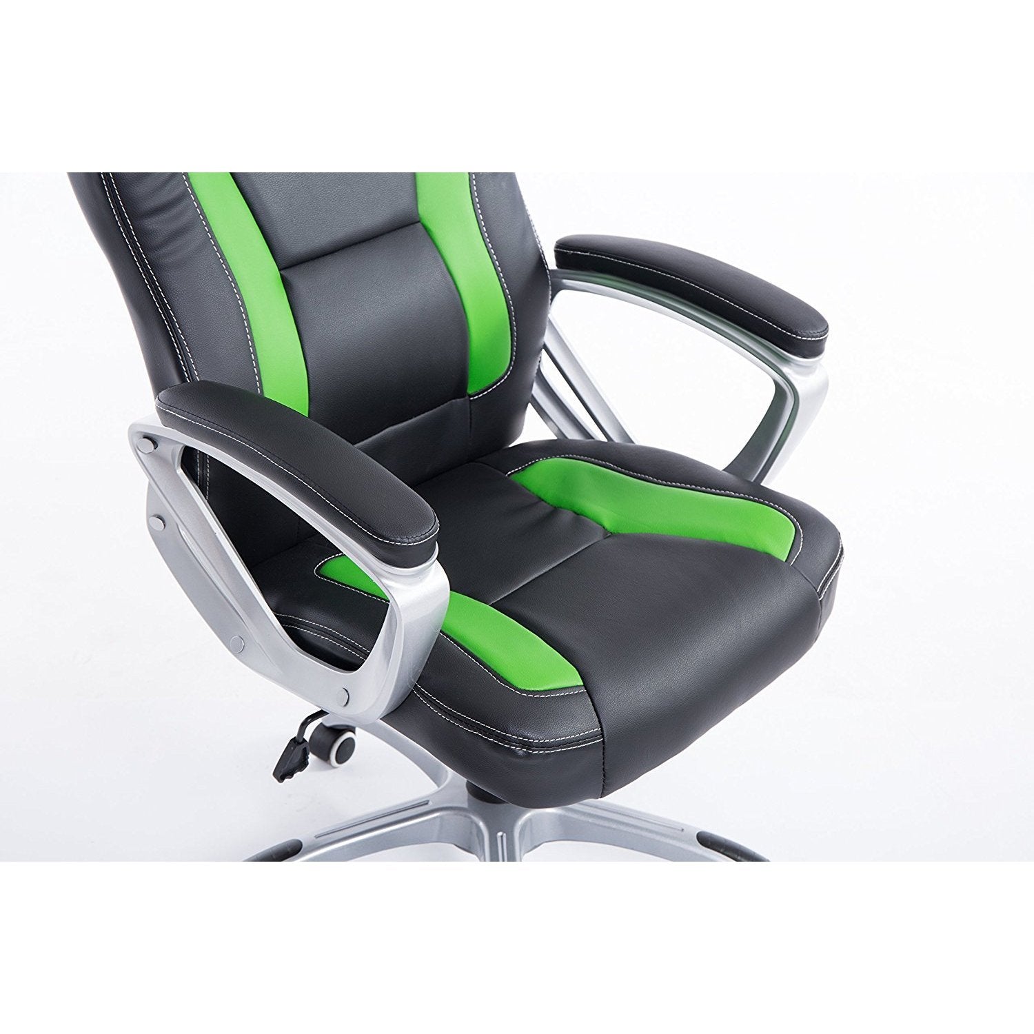 Racing Sport Swivel Office Chair in Black & Green