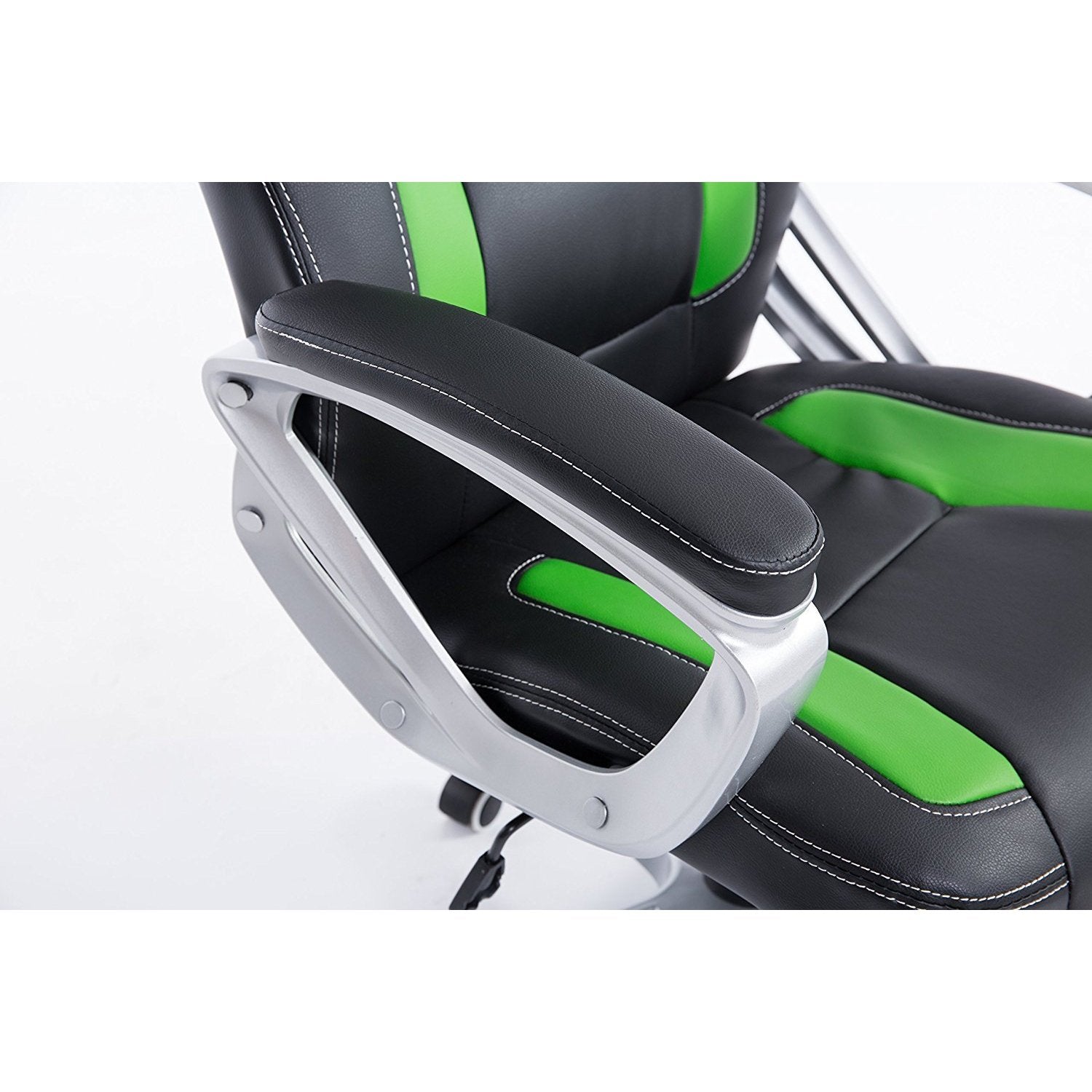 Racing Sport Swivel Office Chair in Black & Green