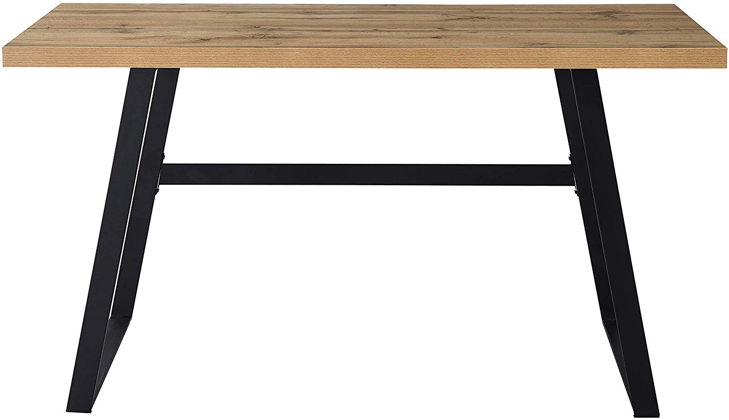 KLOTEN Oak Office Desk with Black Metal Legs