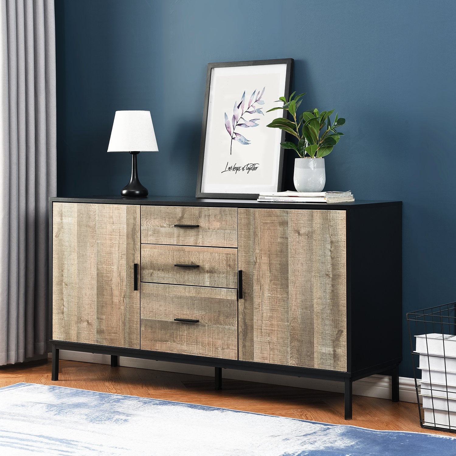 Carnaby 2 Cupboard 3 Drawer Sideboard