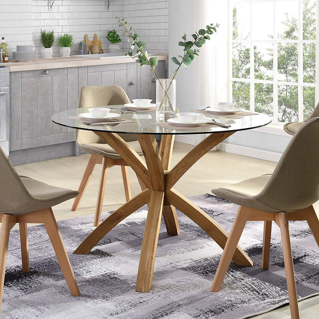 Round dining table deals legs