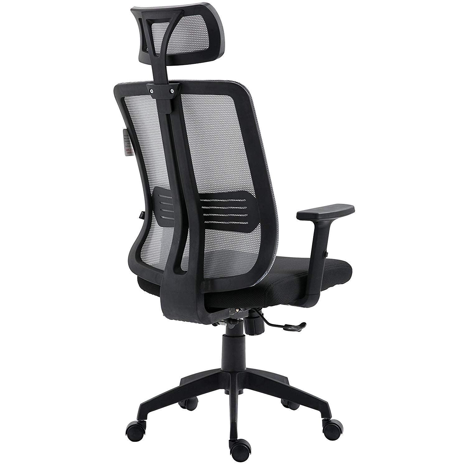 Grey Mesh High Back Executive Office Chair Swivel Desk Chair with Synchro-Tilt, Adjustable Armrest & Headrest