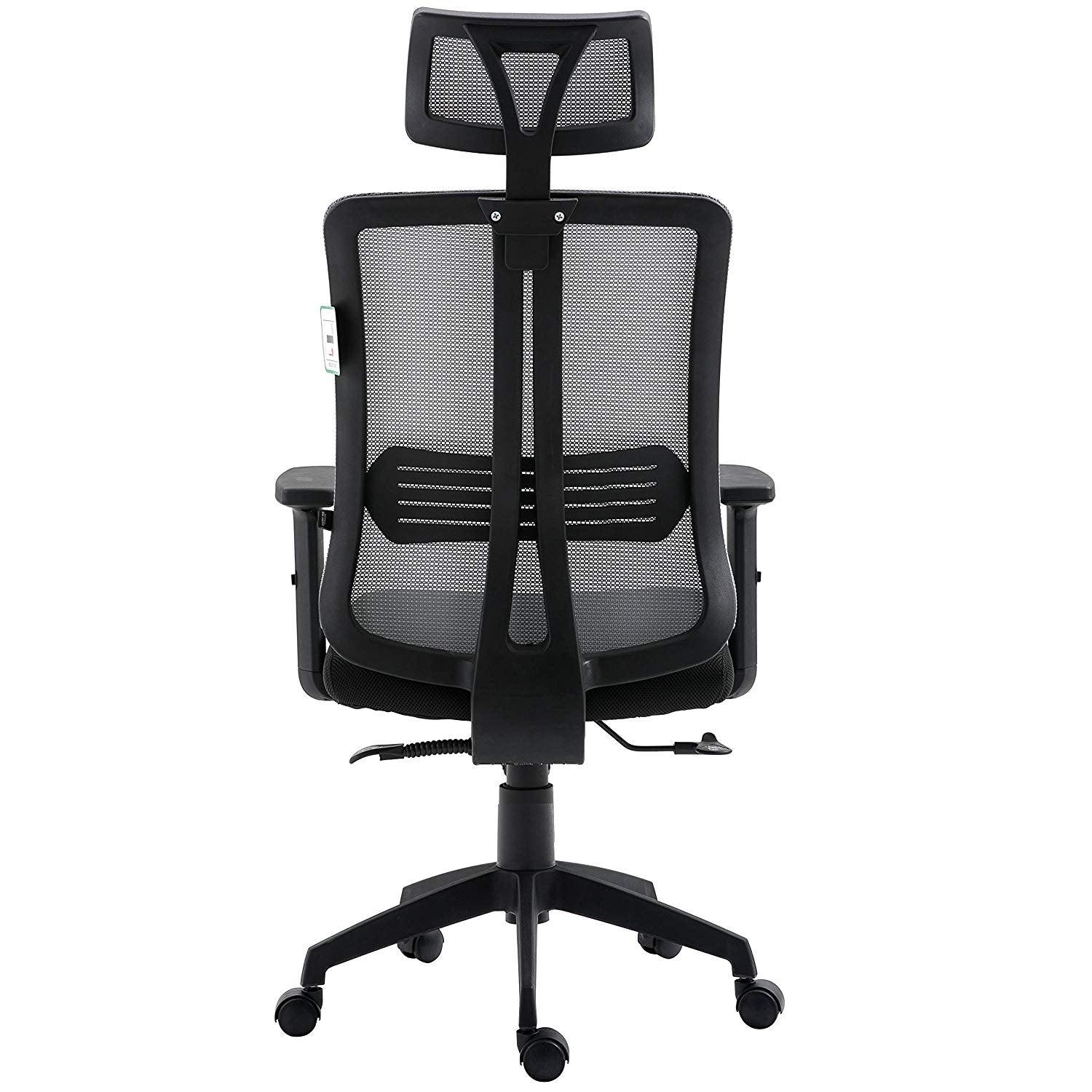 Grey Mesh High Back Executive Office Chair Swivel Desk Chair with Synchro-Tilt, Adjustable Armrest & Headrest