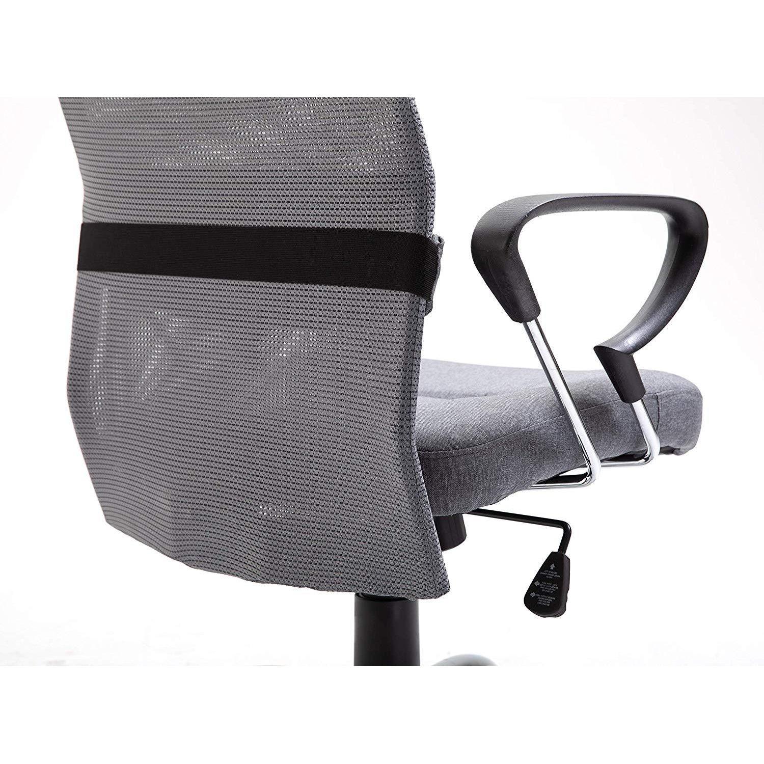 High Back Mesh Fabric Swivel Office Chair, MO57 Grey