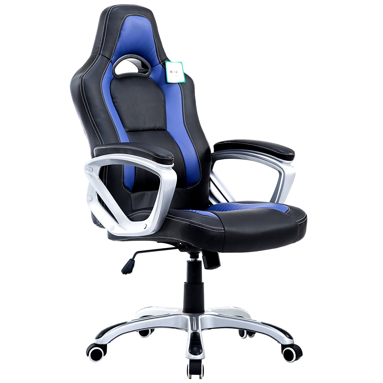 Racing Sport Swivel Office Chair in Black & Blue