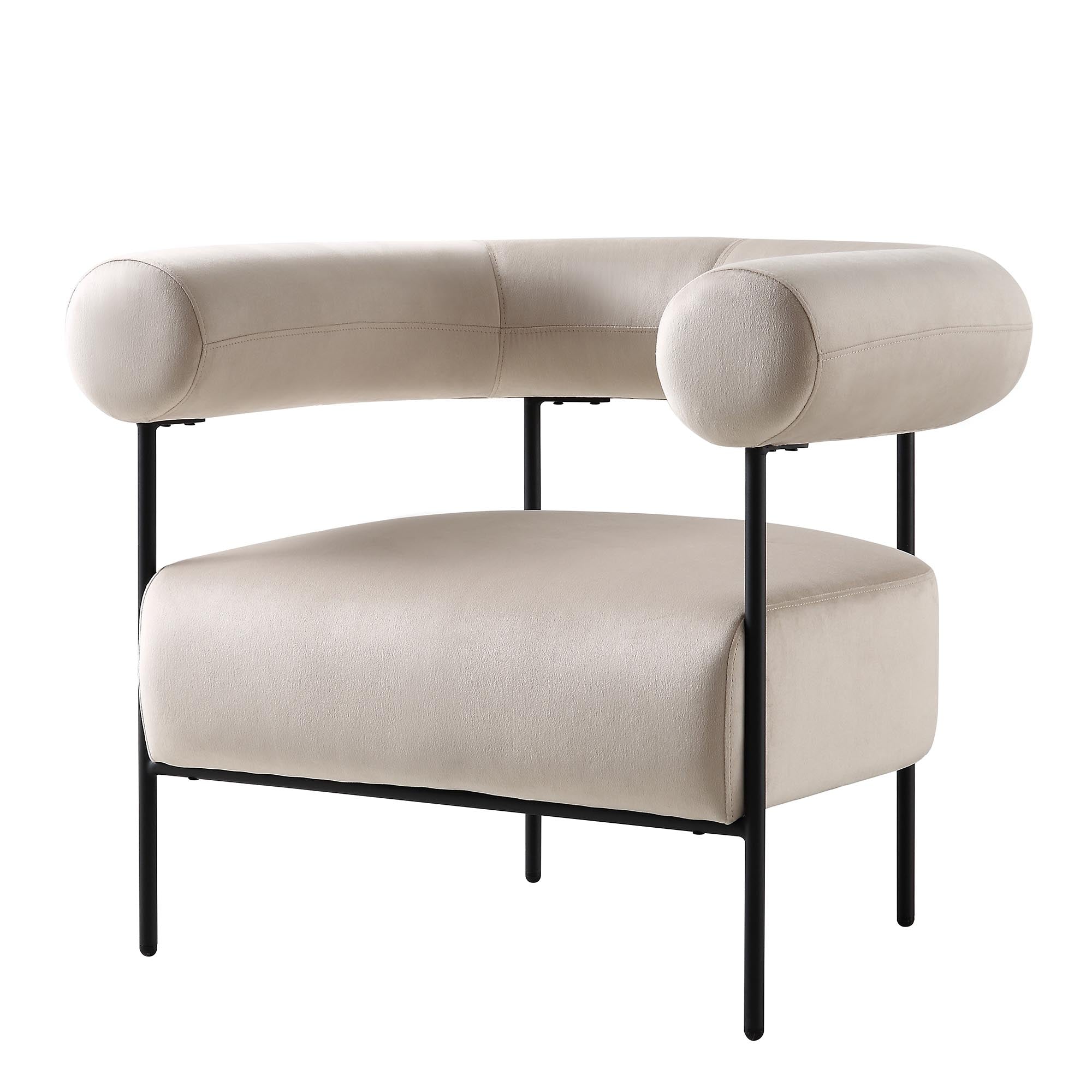 Fulbourn Champagne Velvet Armchair