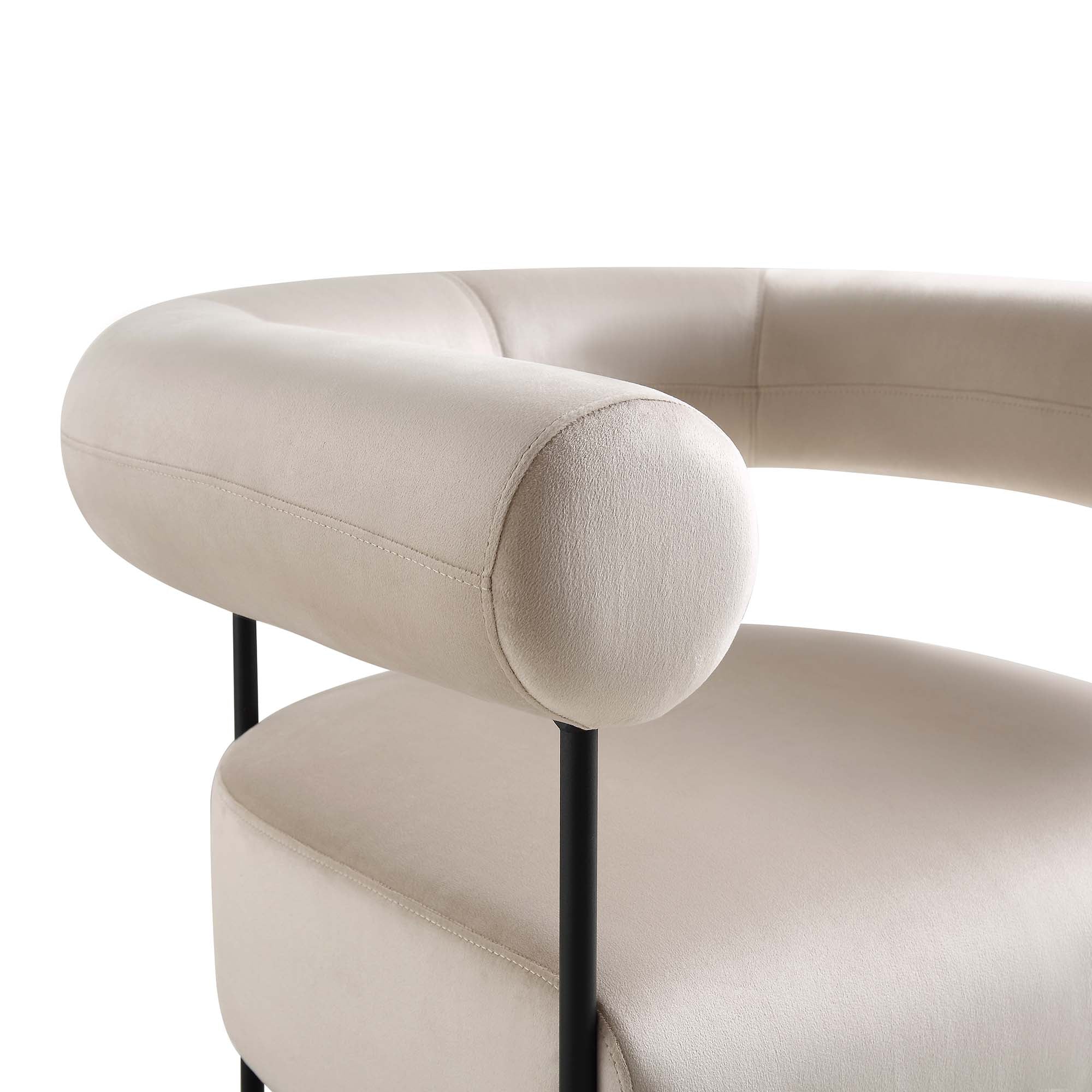 Fulbourn Champagne Velvet Armchair