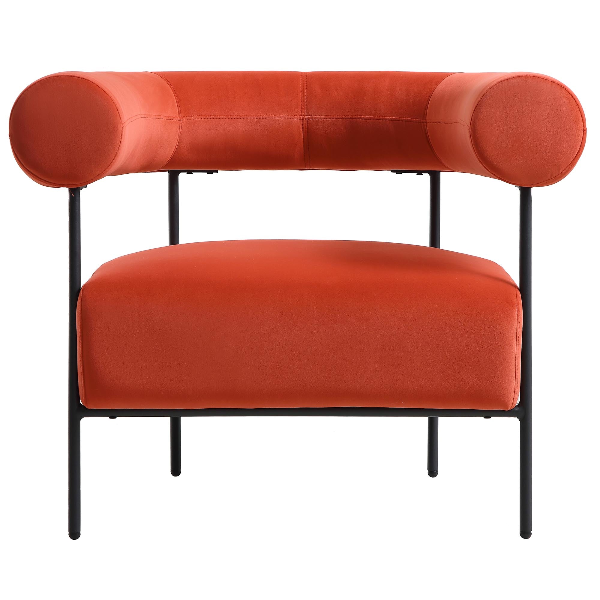 Fulbourn Rust Ochre Velvet Armchair