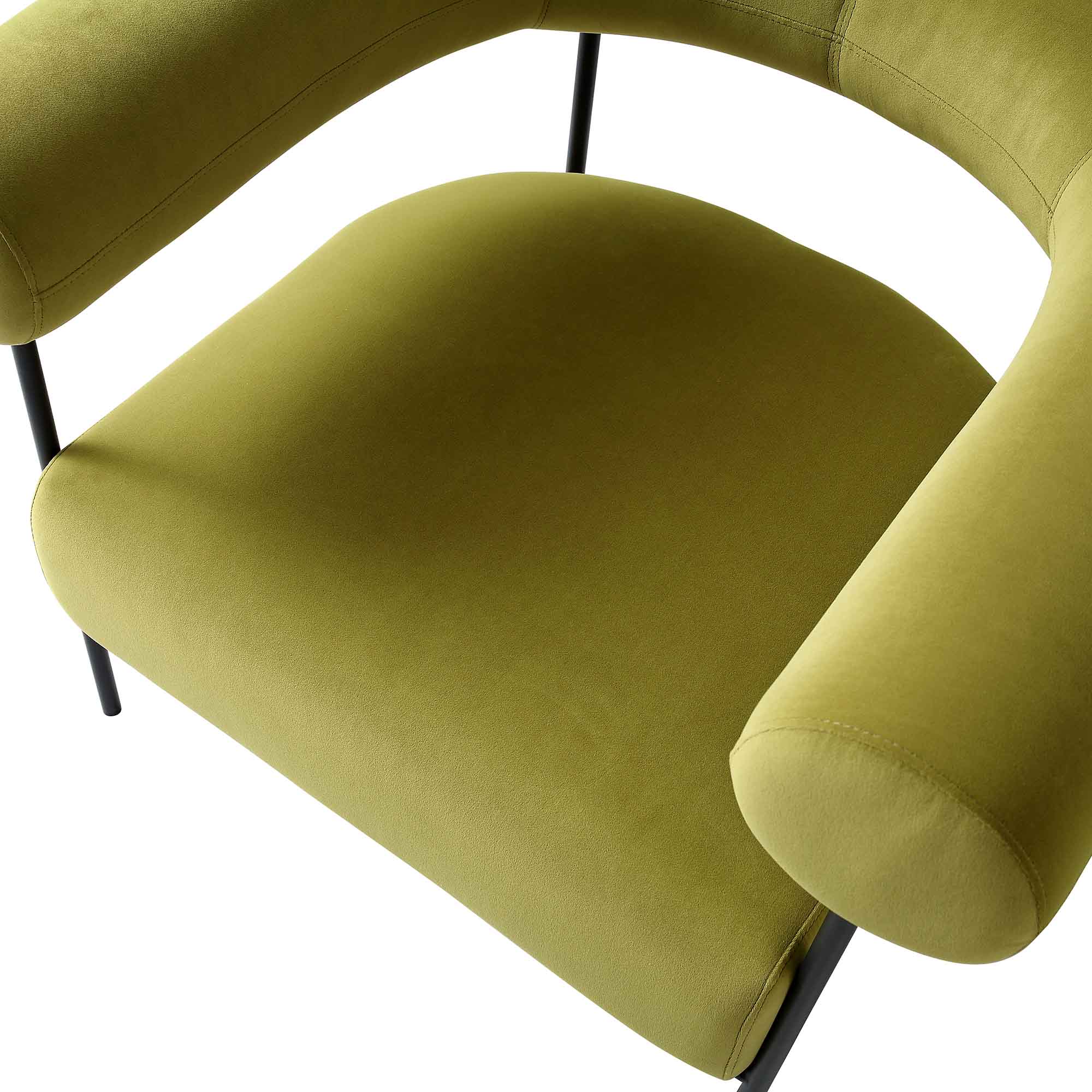 Fulbourn Olive Green Velvet Armchair