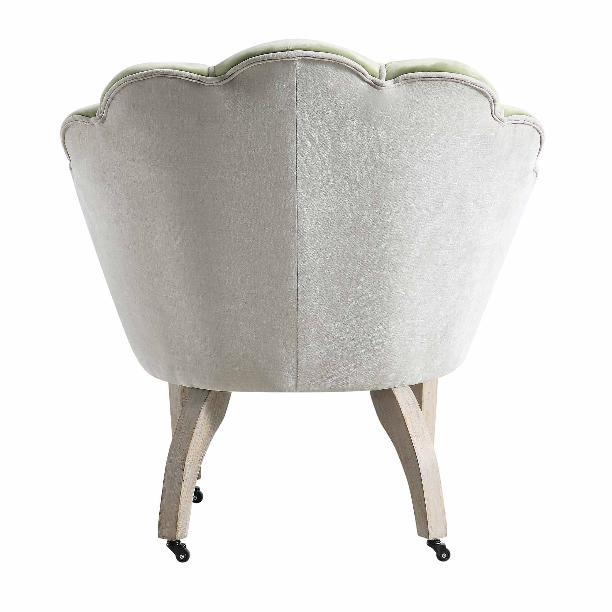 Barnard Scalloped Clam Chair, Lichen Velvet