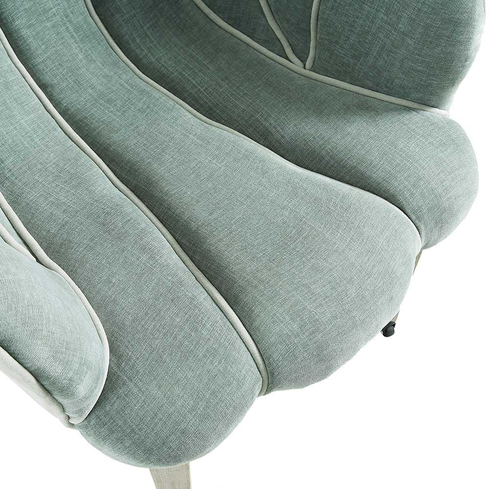 Barnard Scalloped Clam Chair, Sage Green Chenille